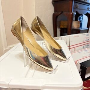 Ann Taylor Two Tone Metallic Gold/Silver Ballet Flats -- New Without Tags Sz 9M